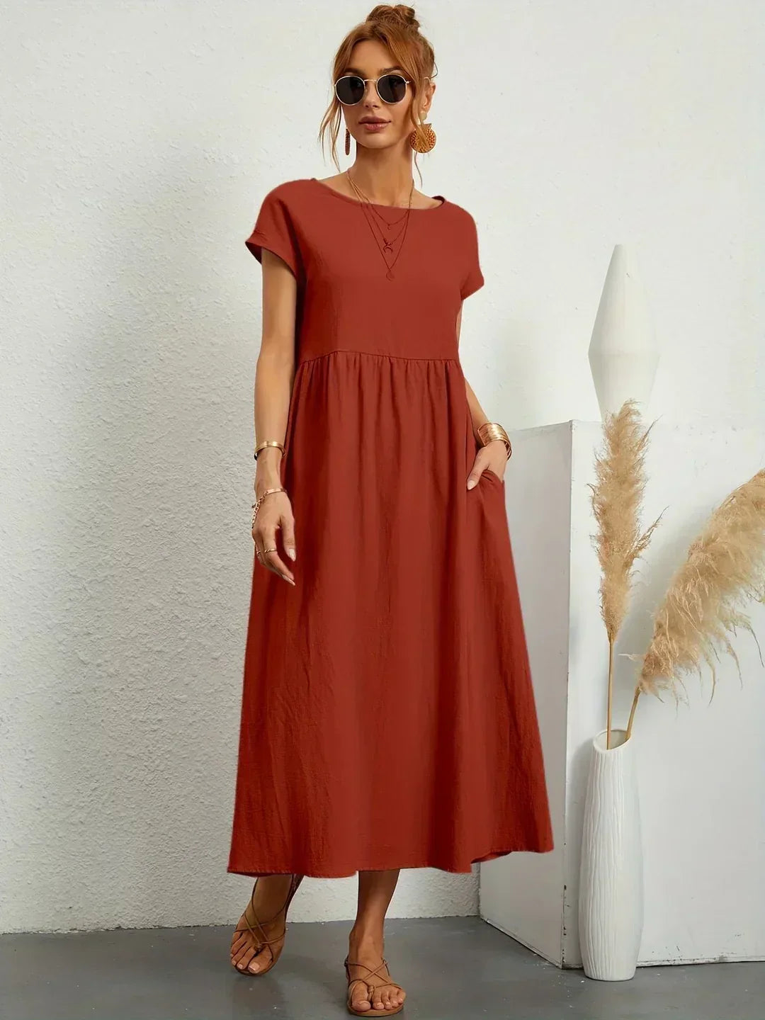 Gabriela | Vestido Medio Fluido de Elegancia Atemporal™