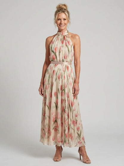 Aurora | Vestido Medio Floral con Escote alto™