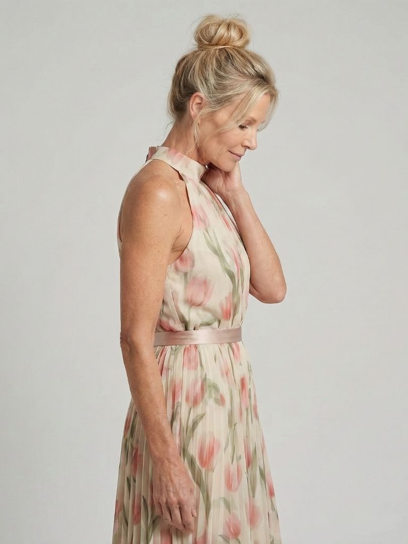 Aurora | Vestido Medio Floral con Escote alto™