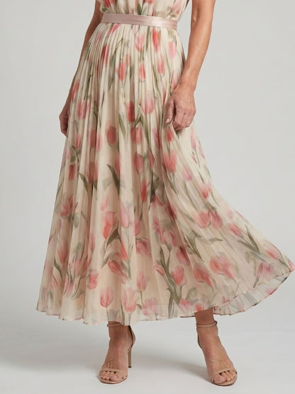 Aurora | Vestido Medio Floral con Escote alto™