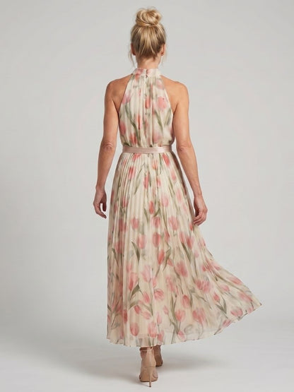 Aurora | Vestido Medio Floral con Escote alto™