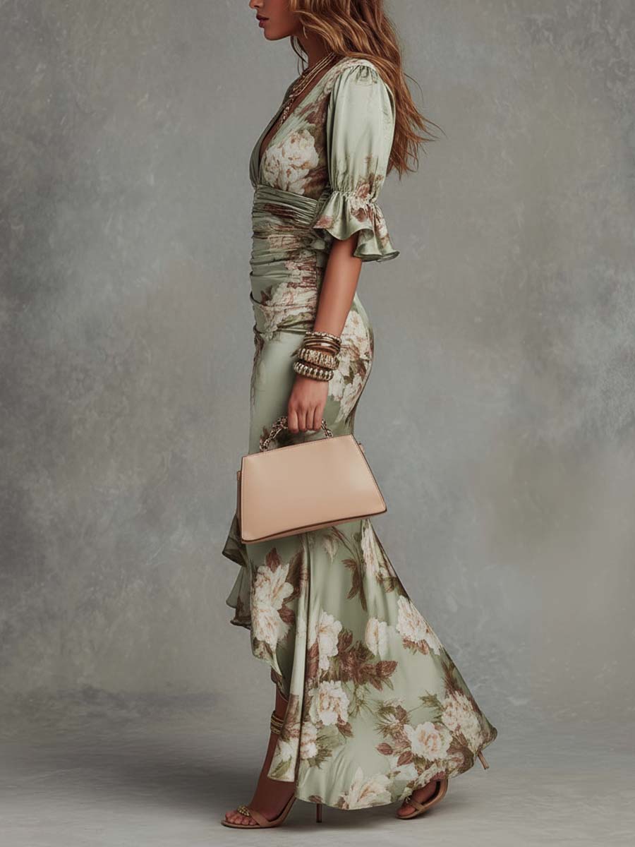 Anastasia | Vestido Floral Satinado™