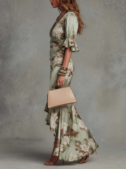 Anastasia | Vestido Floral Satinado™
