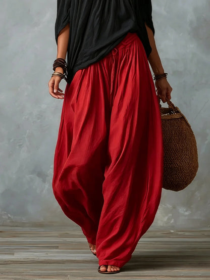 Julia - Conjunto de top en blanco con hombros descubiertos y pantalones holgados